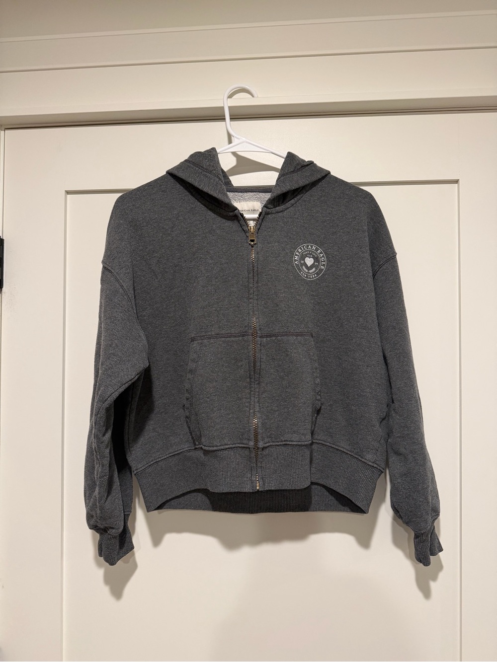 American Eagle Outfitters Dark Charcoal Zip-Up Hoodie
